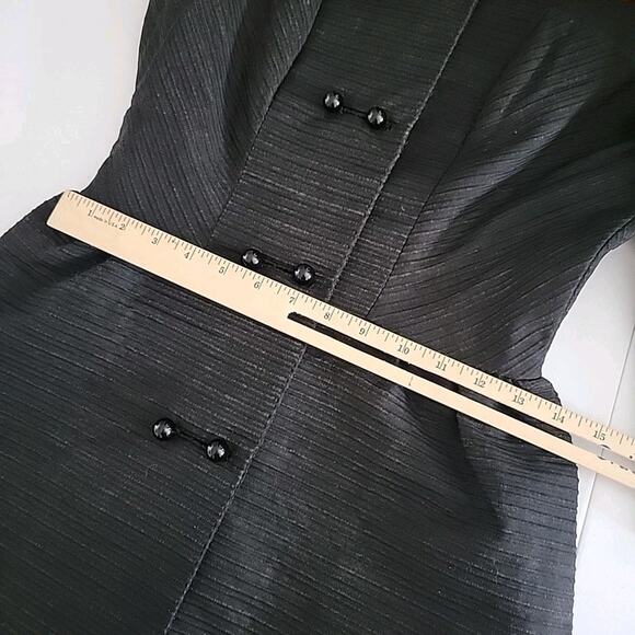 Vintage Bullocks Wilshire Wynshire Black Double Breasted Textured Dress Classic - Picture 11 of 16